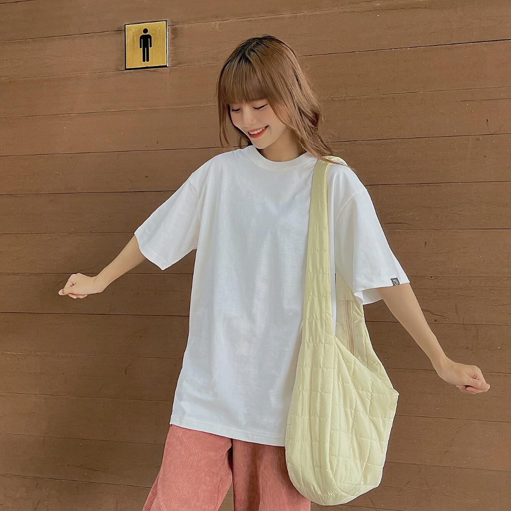 Áo Phông Tay Lỡ Nam Nữ Trơn Form Rộng Oversize 12 Màu Ulzzang Unisex Bom House