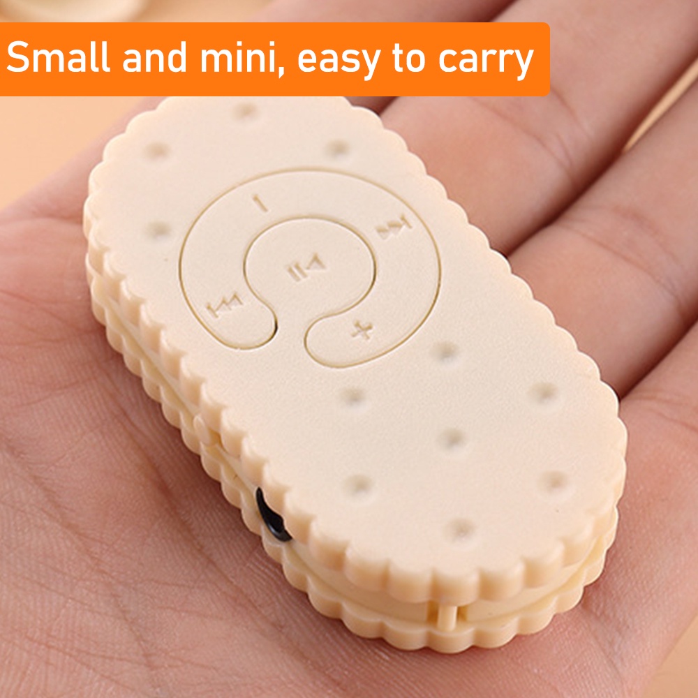 Máy nghe nhạc VIRWIR mini hình bánh Quy hỗ trợ thẻ nhớ micro TF 16GB