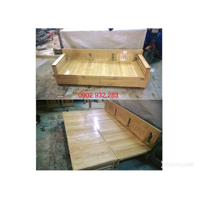 sofa giường , giường gấp gỗ sồi MS 3.8 - MS 3.8