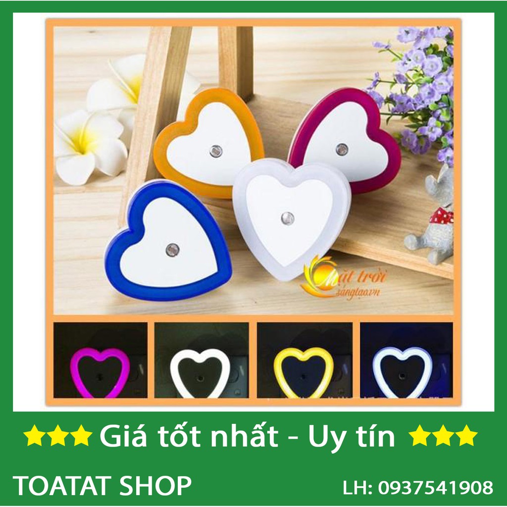 Bộ 10 Đèn ngủ cảm ứng tự động hình trái tim (màu ngẫu nhiên)