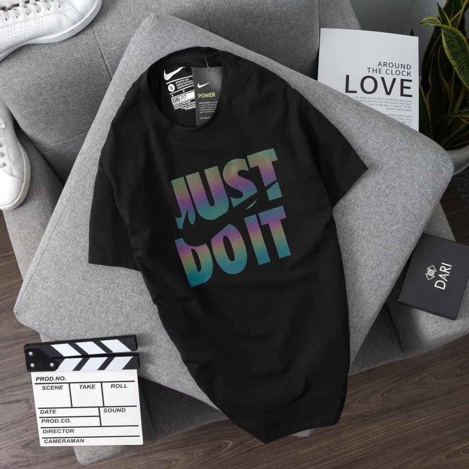 Áo Thun Nam Cộc Tay Cổ Tròn Phản Quang Just Do It Đủ Size S - 3XL, Áo Thun Nam Nữ Unisex