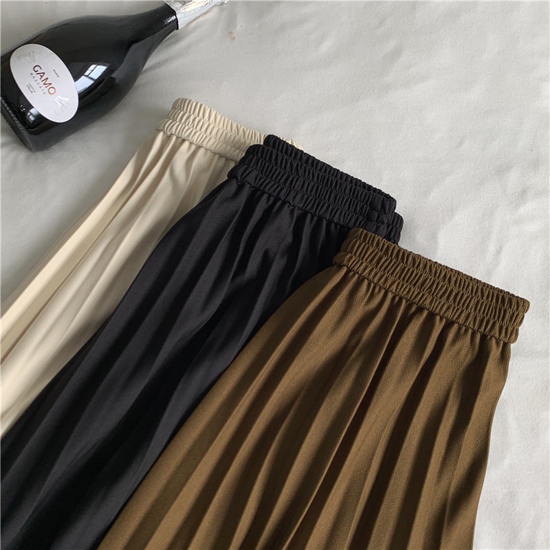 Chân Váy Chữ a Lưng Cao Xếp Ly Thời Trang Hàn Quốc