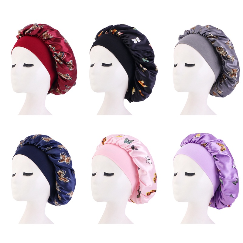 Mũ Trùm Đầu Khi Ngủ Vải Satin Chăm Sóc Tóc Cho Nam Và Nữ