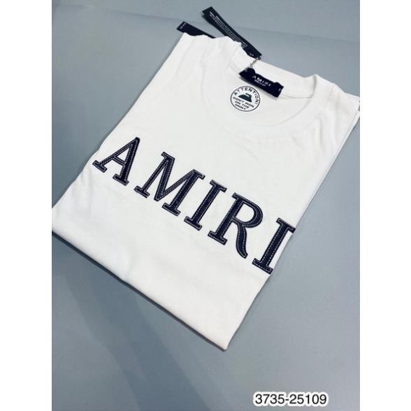 Áo phông Nam Thêu Chữ AMIRI Cao Cấp - Áo Phông cổ tròn AMIRI Chữ Da