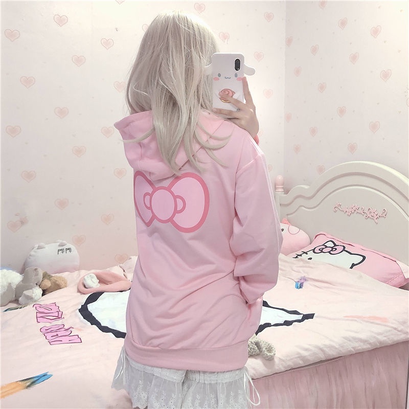 Hot #❣Bộ Đồ Ngủ Thời Trang Nhật Bản Xinh Xắn❣Áo Hoodie Dáng Rộng In Hình kuromi Dễ Thương Phong Cách Nhật Bản Thời Trang Thu Đông Cho Nữ