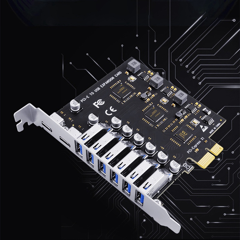 Card Mở Rộng PCIE 6 Cổng USB 3.2 Và 2 Cổng USB-C 3.2 PCI-E