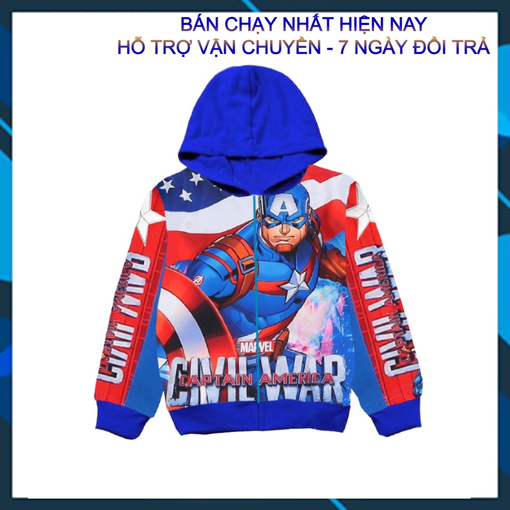 Áo khoác siêu nhân - Áo khoác in 3D (Size 14kg -45kg)