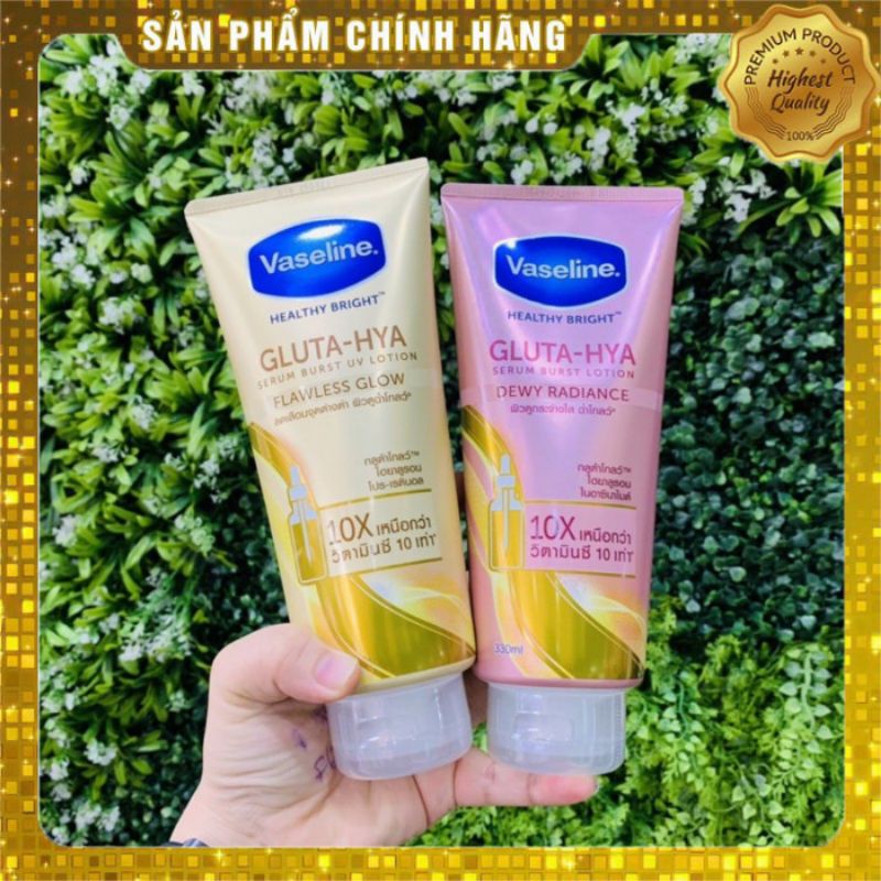 Sữa dưỡng thể Vaseline 10X dòng Serum  Gluta-HYA mới nhất 2021 Nội địa Thái (Tuýp lớn 330ml)