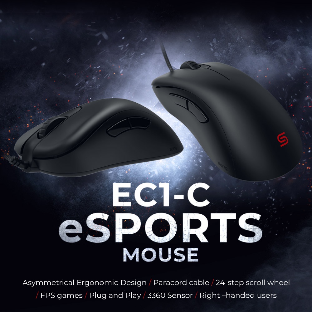 [MỚI] Chuột gaming Esports BenQ ZOWIE EC1-C (L) cảm biến 3360 với thiết kế công thái học và bánh lăn 24 nấc