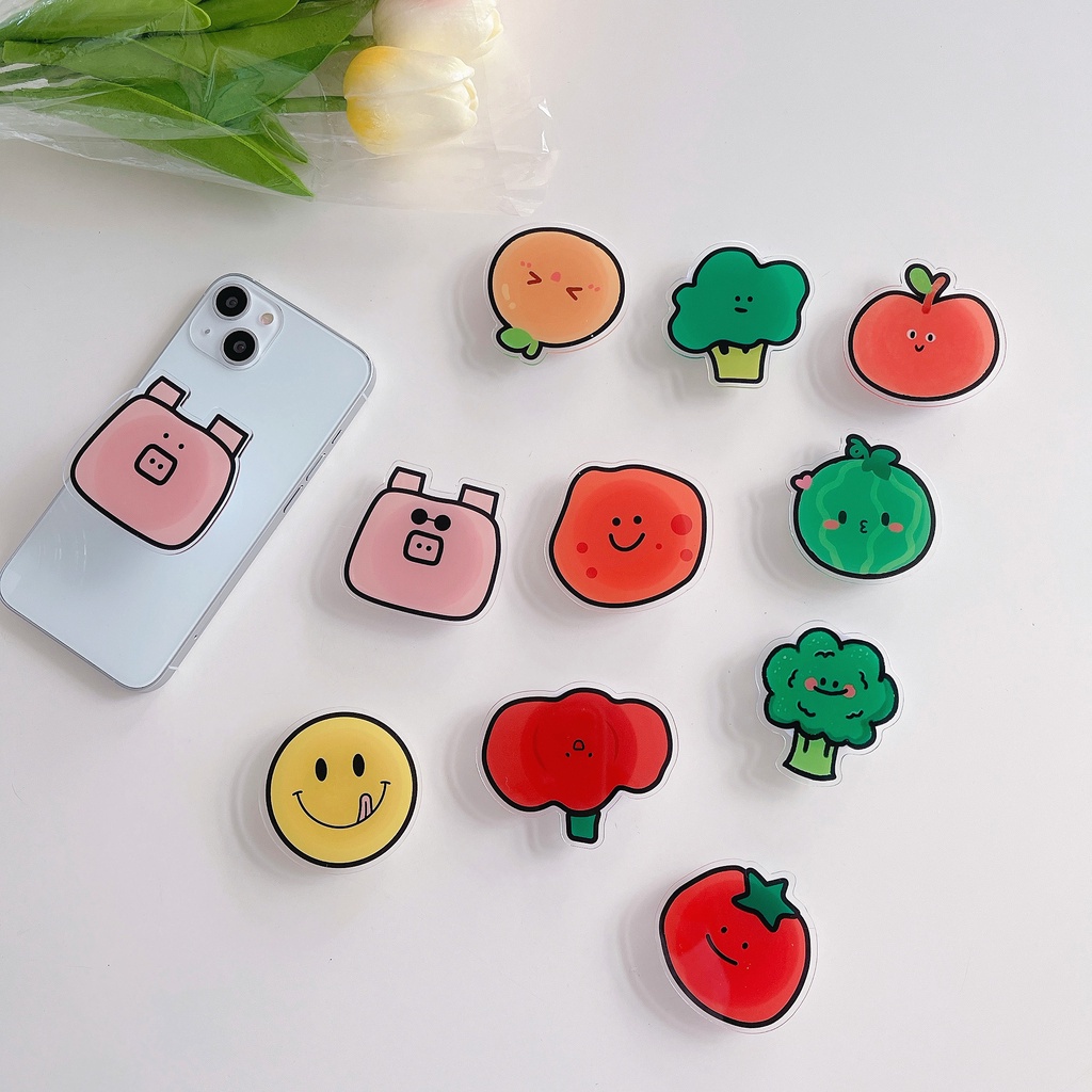 Giá Đỡ Điện Thoại Dạng Nhẫn Họa Tiết Hoạt Hình Sáng Tạo