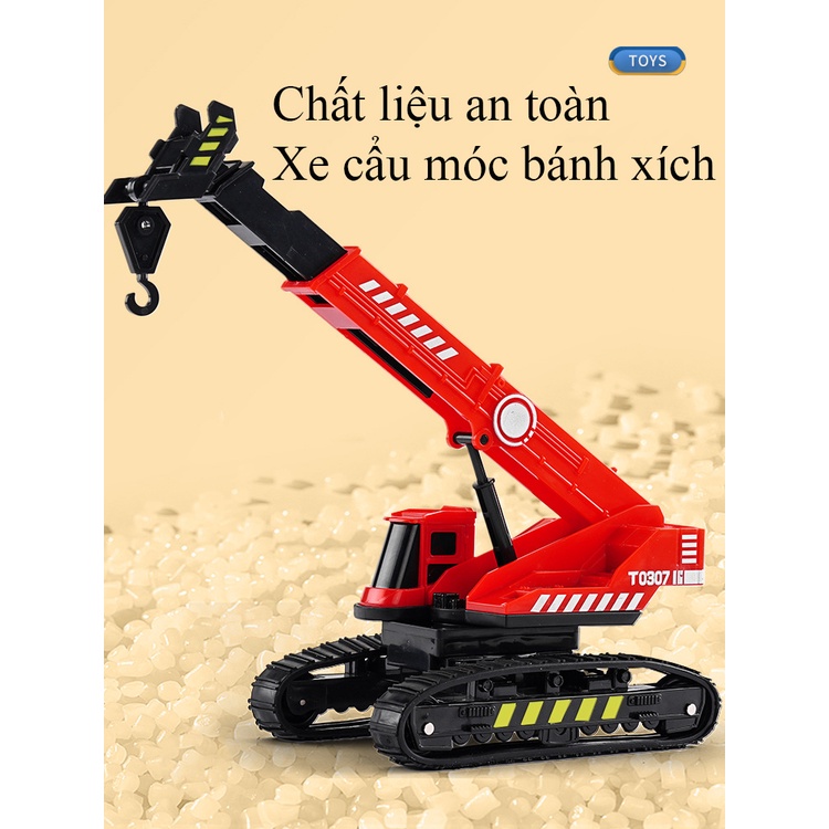 Đồ chơi mô hình xe cẩu tự hành KAVY có bánh xích kèm 2 thùng chứa hút nam châm