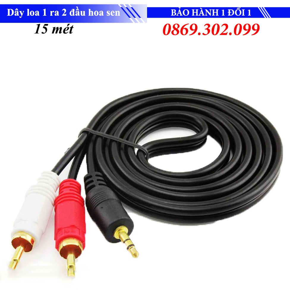 Dây loa 1 đầu 3.5 ra 2 đầu AV 15M