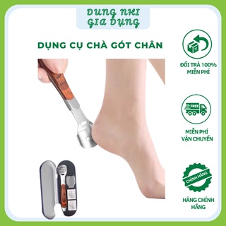 Chà Gót Chân Tại Nhà Cùng Bộ Mài Gót Chân Tẩy Da Chết Bằng INox Kèm 20 Lưỡi Tặng Kèm Dụng Cụ Chà Gót Chân Đa Năng