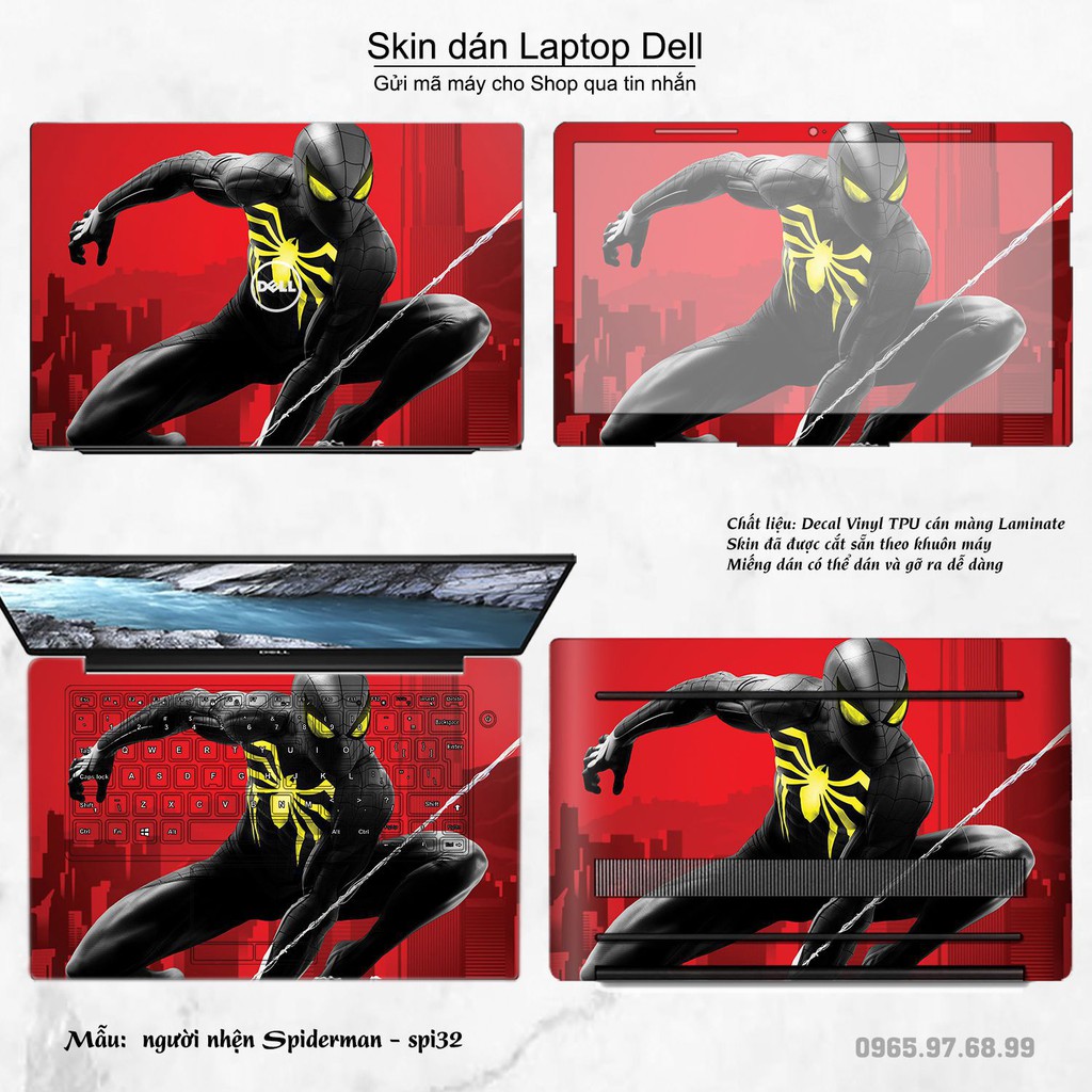 Skin dán Laptop Dell in hình người nhện Spiderman nhiều mẫu 2 (inbox mã máy cho Shop)