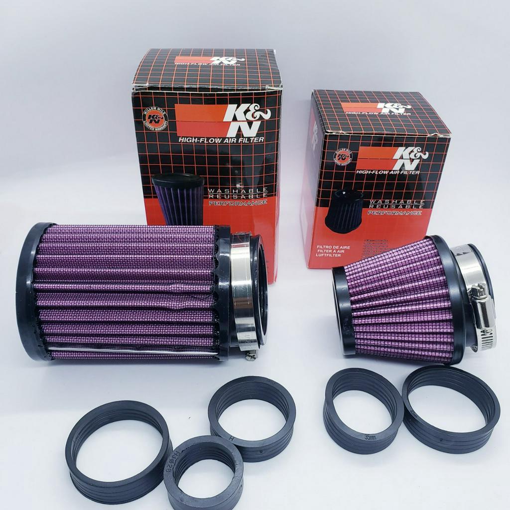 Lọc gió trụ KN 1280 và Pô e bánh ú K&amp;N 1:1 ( tặng 3 đệm cao su )