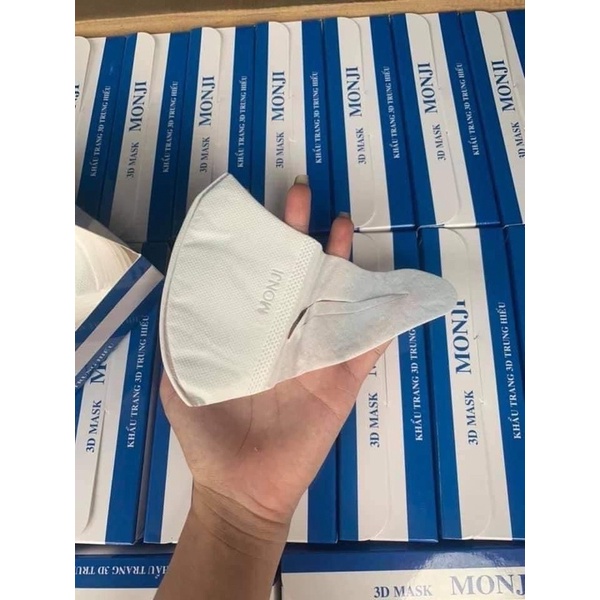 Khẩu trang 3D Người Lớn MONJI MASK Quai Co Dãn 4 Chiều Hộp 50 chiếc | BigBuy360 - bigbuy360.vn