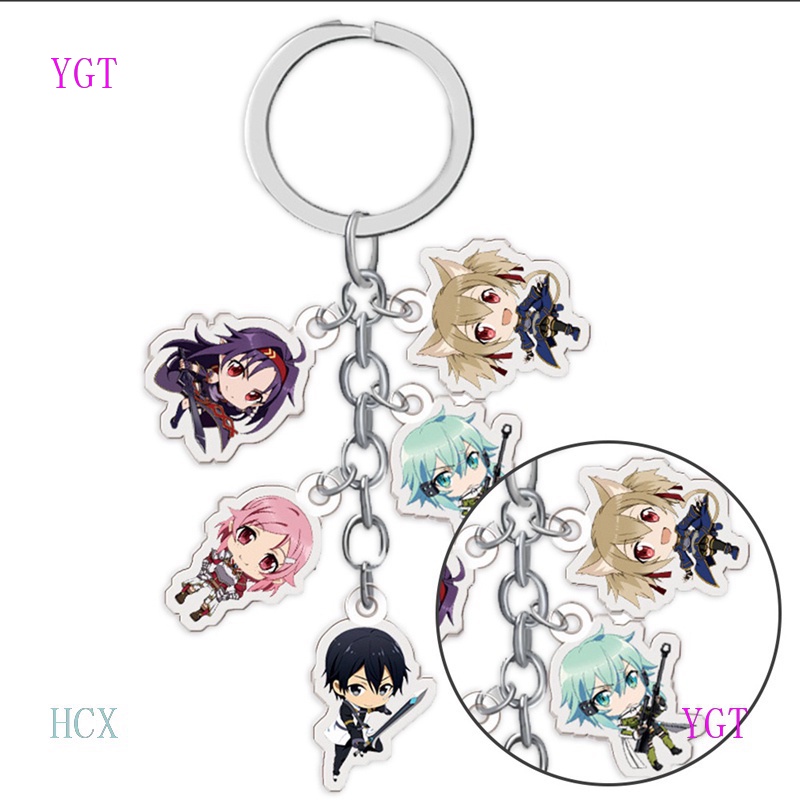 YGT Sword Art Online SAO Kazuto Kirito Kirigaya Asuna Keychain