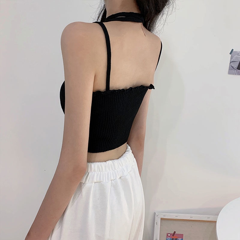 Áo Hai Dây Dáng Ngắn Thời Trang Mùa Hè Quyến Rũ Cho Nữ