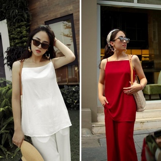 Set bộ tằm ướt, Áo hai dây suông A, Quần dài suông rộng Macs Ivy Set