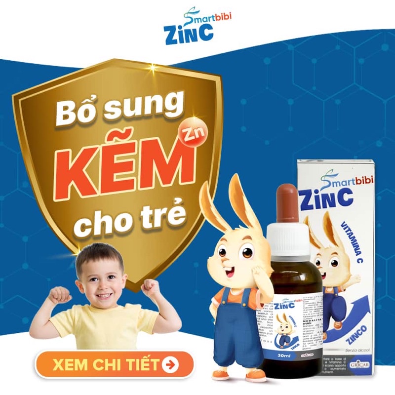 SmartBiBi ZINC -Bổ sung Kẽm, Vitamin C ,cải thiện biếng ăn,tăng đề kháng cho trẻ