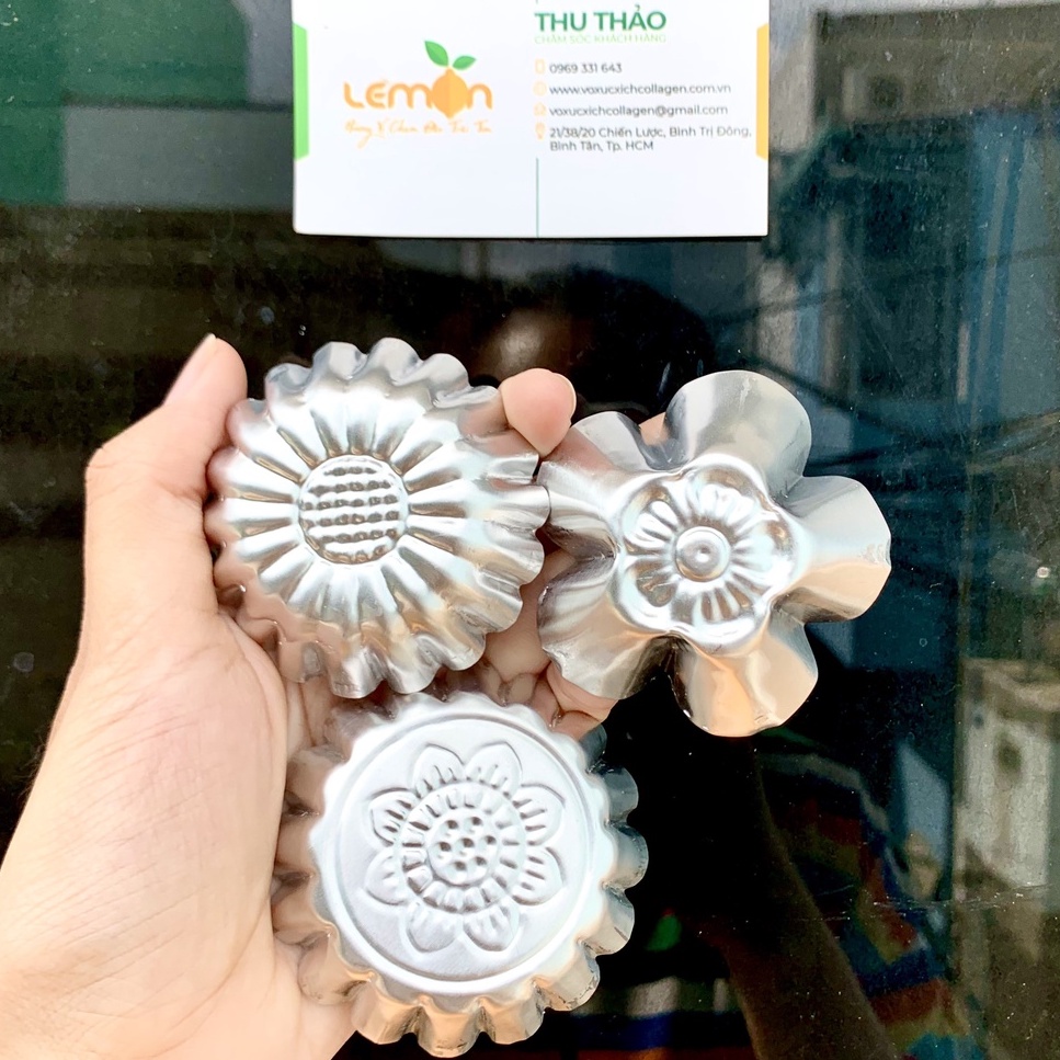 Bộ 10 khuôn nhôm làm bánh bò, bánh da lợn, bánh tart, rau câu nhiều mẫu