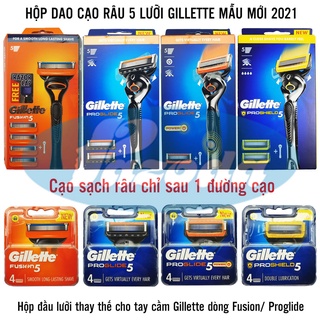 Hộp dao cạo râu 5 lưỡi gillette fusion5 proglide5 proshield5 mẫu mới 2021 - ảnh sản phẩm 1