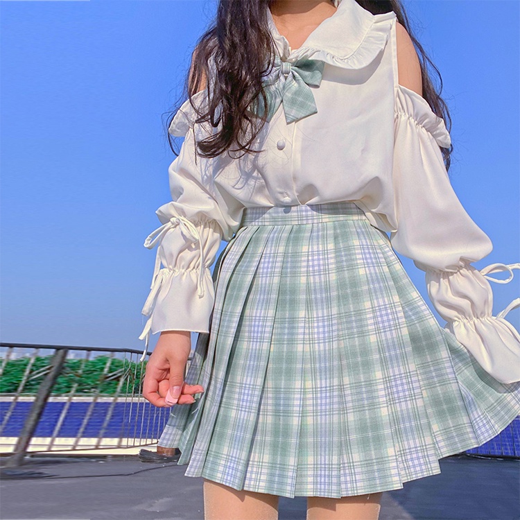 Hormones chân váy xếp ly tennis caro dáng ngắn vintage Thời Trang ulzzang Nhật Bản