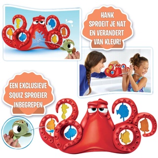 Đồ chơi nhà tắm - Bạch tuộc và rùa biển /BANDAI Finding Dory Surprise Squirt Hank Playset
