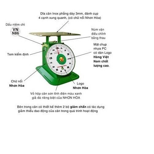 Cân đồng hồ lò xo NHƠN HÒA 2kg NHS-2