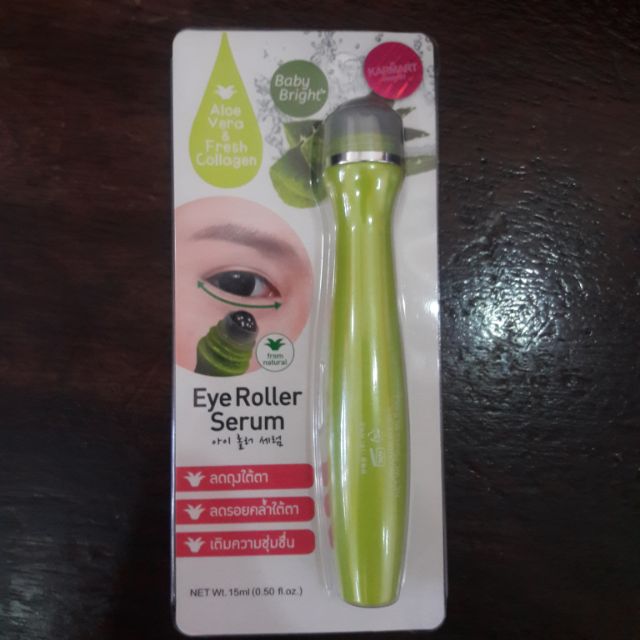 [THANH LÝ]  Cây lăn mắt lô hội và collagen tươi Baby Bright Aloe Vera &amp; Fresh Collagen Eye Roller Serum (bill Hasaki)