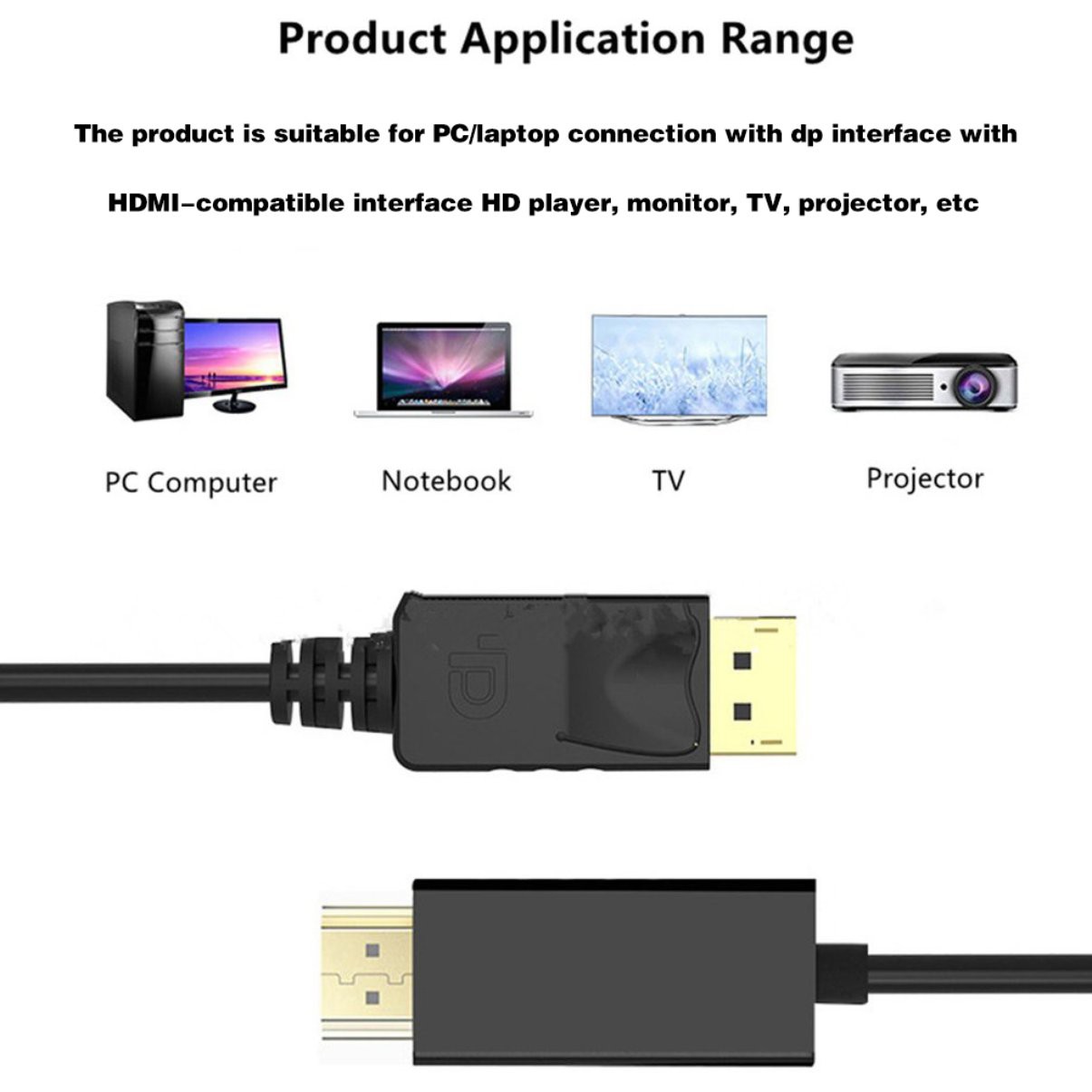 Cáp Chuyển Đổi Dp Sang Hdmi-Compatible Pc Laptop Hdtv