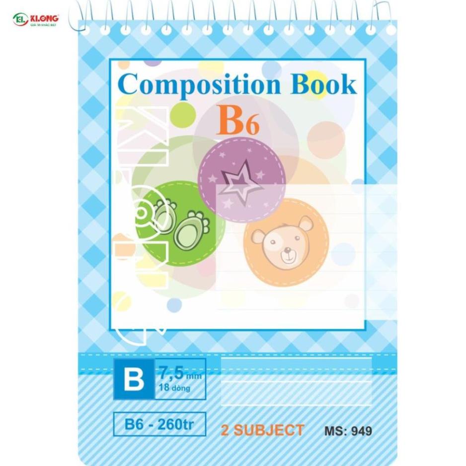 [Klong] Sổ lò xo đơn 260 Trang (B6); MS: 949
