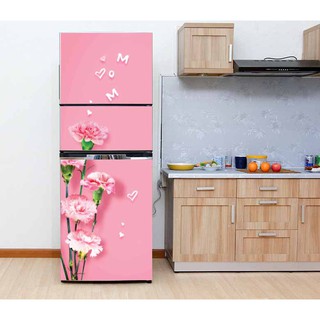 Decal 3D dán Cửa Tủ Lạnh chống thấm cao cấp HOA CẨM CHƯỚNG