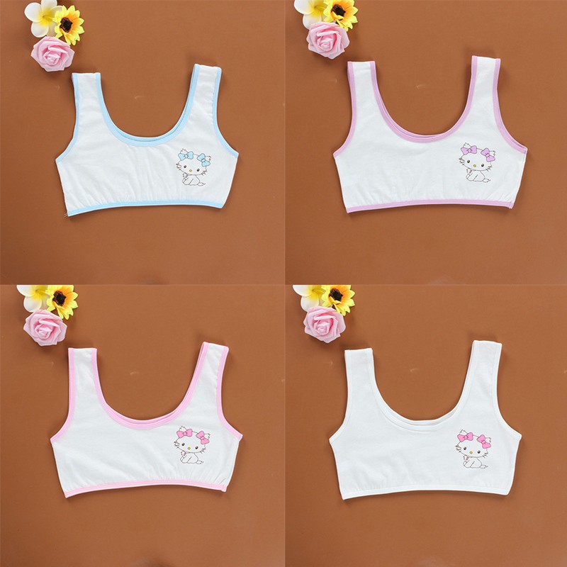 Áo lót cotton mềm mại họa tiết hoạt hình cho bé gái từ 8 đến 16 tuổi