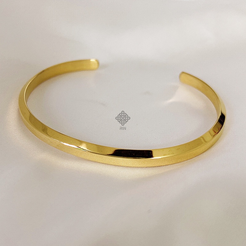 Vòng titan không gỉ, Lắc tay cuff titan unisex đủ size cho nam và nữ hoặc cặp đôi, trangsucmoiluatuoi.RIN
