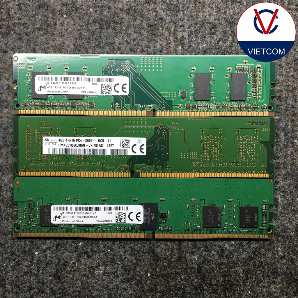 RAM 4GB DDR4 - Bus 2400T, 2666V - Hãng SKhynix, Samsung, Micron