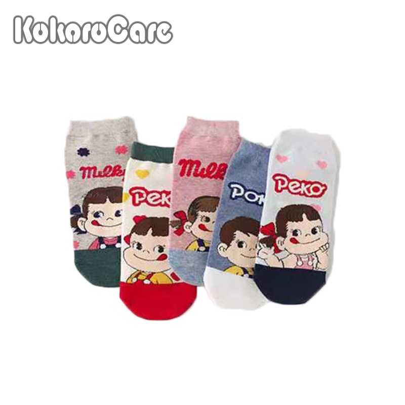 Set 5 Đôi Vớ KokoroCare YQ-01 Ống Ngắn Họa Tiết Pikachu/Fujiya/One Piece Cho Bé Trai/Bé Gái Trên 7 Tuổi 1 Size
