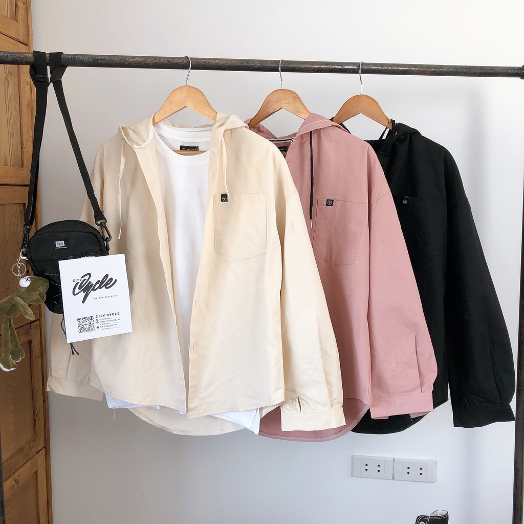 Áo khoác sơ mi hoodie City Cycle - Áo chống nắng nam nữ Unisex form rộng Local Brand | BigBuy360 - bigbuy360.vn