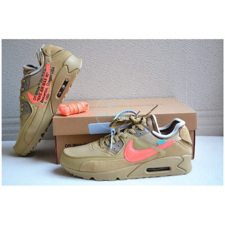 [có hộp] Giày huấn luyện nam cổ thấp Off-White x Air Max 90 “Desert Ore” 2sya