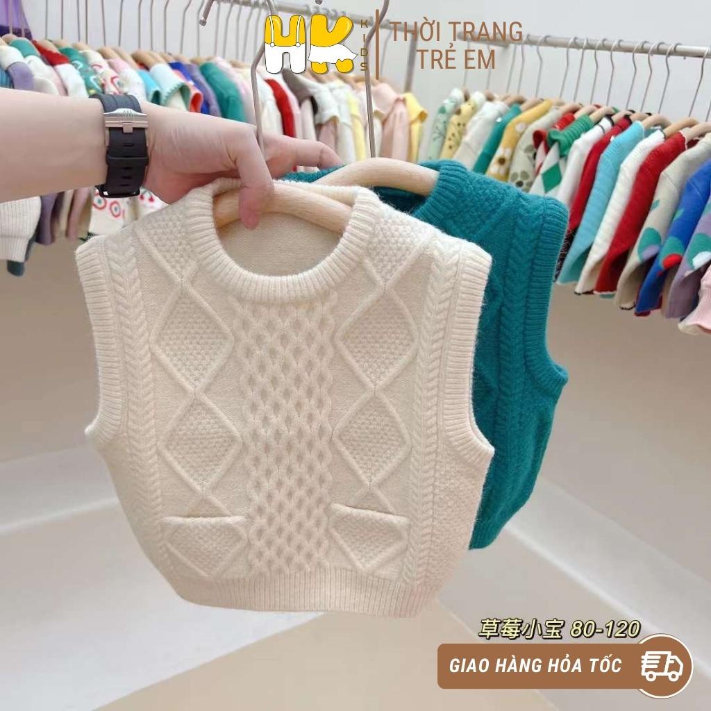 Áo khoác Gile len cho bé HK KIDS, áo len gile cao cấp chất len mềm mịn đanh lì size cho bé từ 2 đến 6 tuổi (mã 88002)