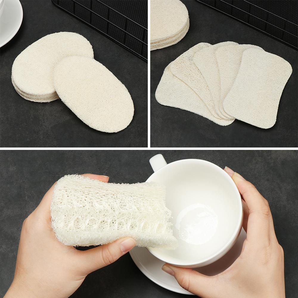 Bộ 1 / 5 Miếng Xơ Mướp Rửa Chén Dĩa Chống Dính Dầu Tiện Dụng