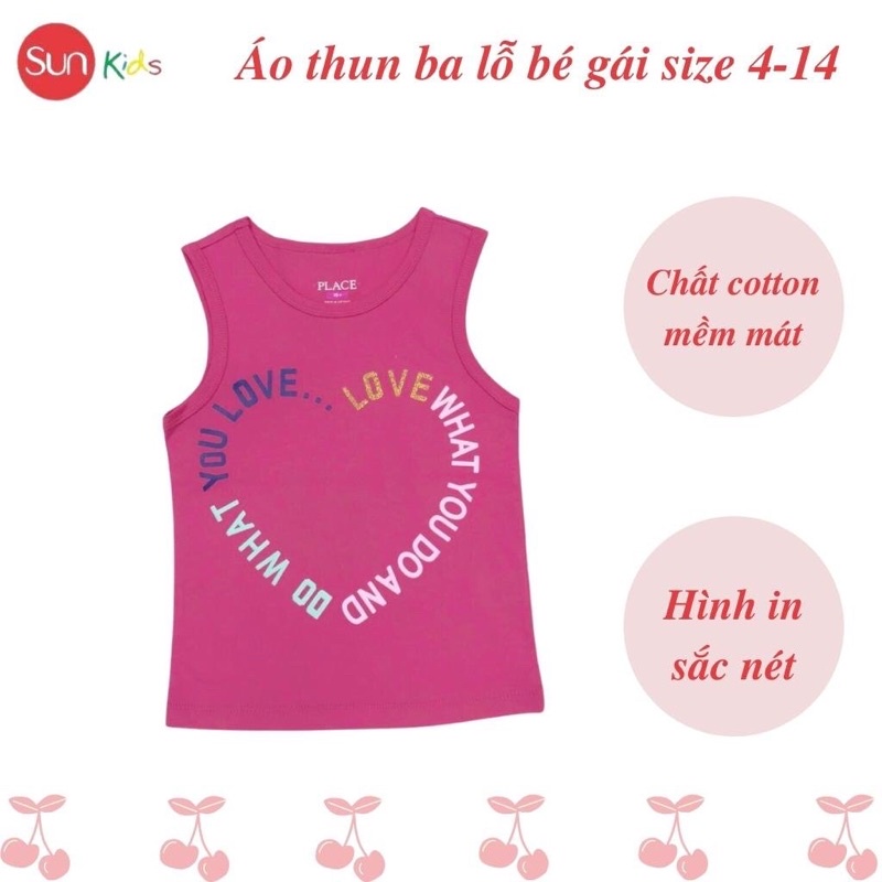 Áo thun cho bé gái, áo phông bé gái chất cotton mềm mát, size 4 - 14 tuổi - SUNKIDS1