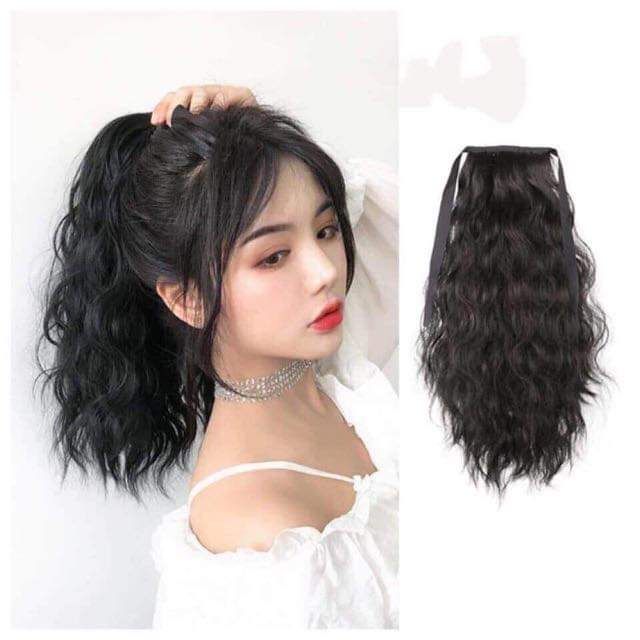 Tóc giả nữ đẹp cột đuôi ❤FREESHIP❤ Tóc cột xù ngắn. mã 0022-40cm