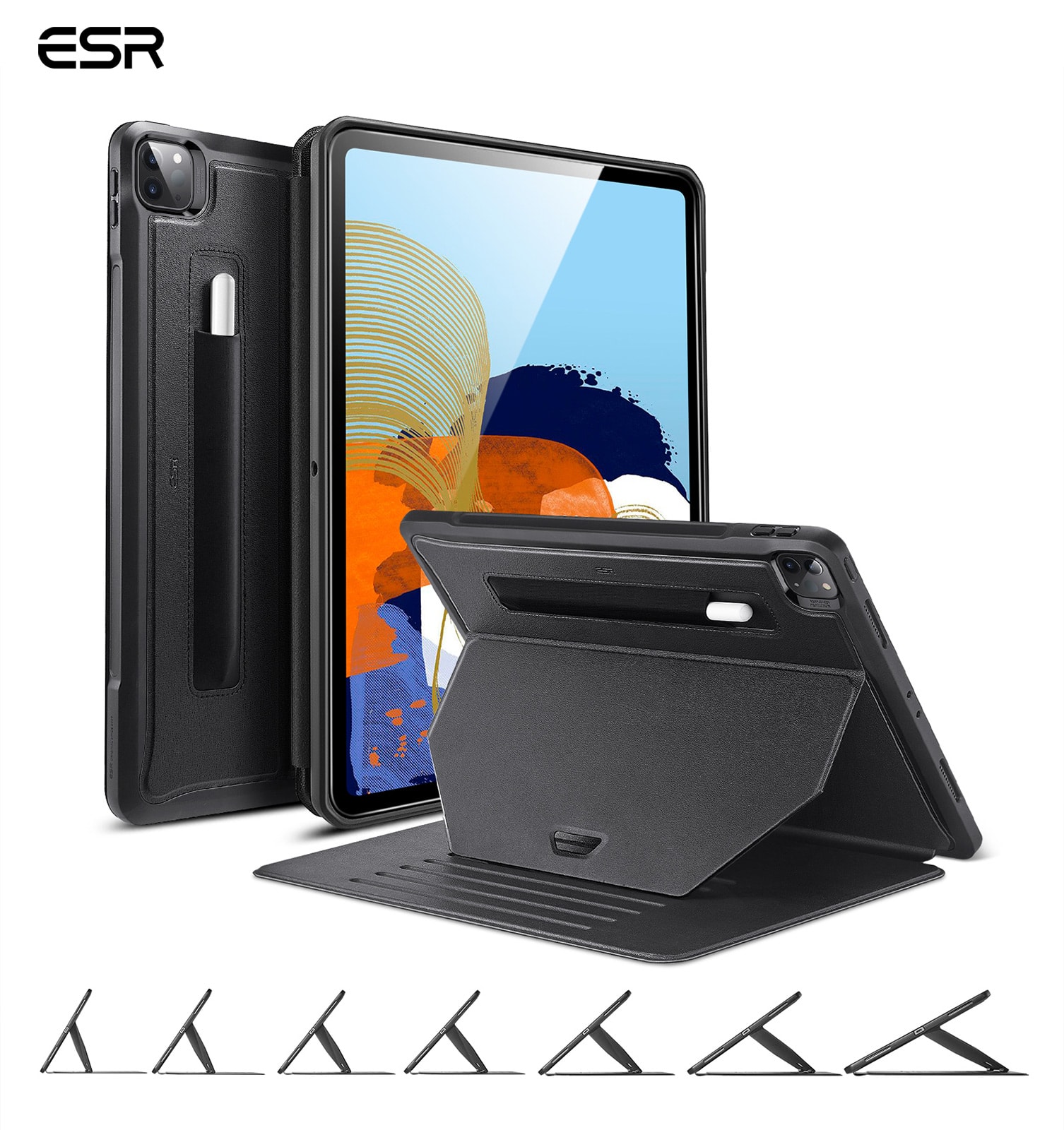 Bao Da ESR Nhám Có Giá Đỡ Đứng Giữ Bút Từ Tính Cho Ipad Pro 11 /12.9(2021)