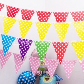 THANH LÝ NGHỈ BÁN - Dây cờ ta giác chấm bi - dây cờ treo tam giác chấm bi - dây cờ treo trang trí