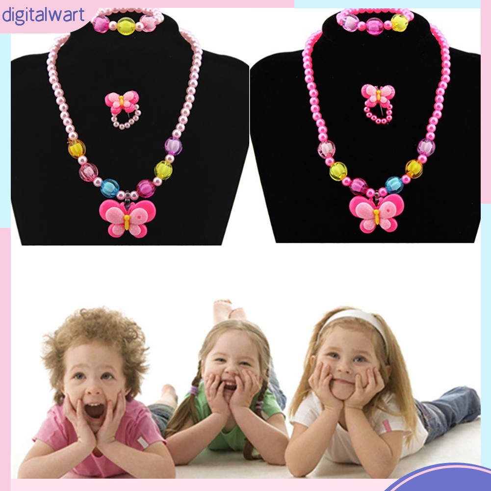 Set Trang Sức 3 Món Mặt Hình Hoạt Hình Xinh Xắn Dành Cho Bé Gái