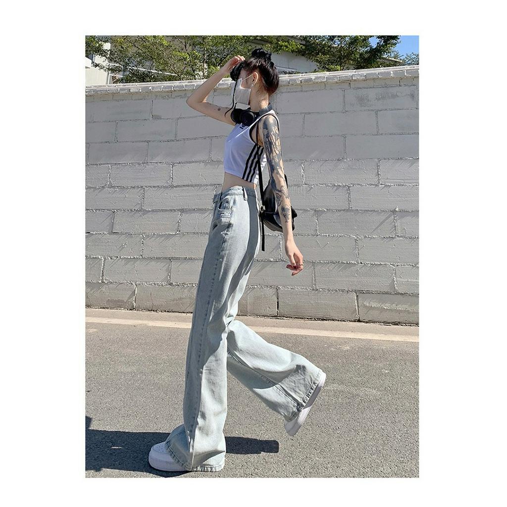 qkoole Quần Jean Dài Lưng Cao Dáng Ôm Màu Sắc Tươi Sáng Phong Cách Cổ Điển Thời Trang Mùa Hè Cho Nữ