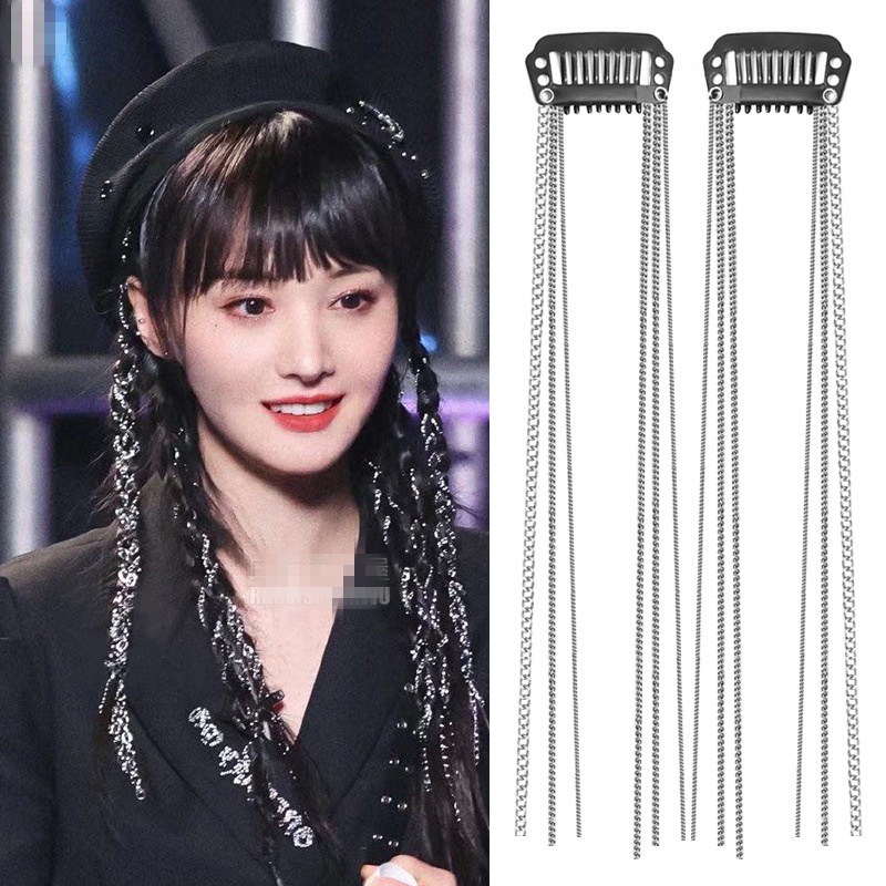 Dây Buộc Tóc Phối Chuỗi Xích Thời Trang Xinh Xắn Dành Cho Nữ