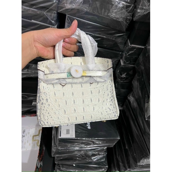 Túi bi kin size 20 da rắn và da cá sấu 1020#