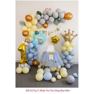 Sét bóng trang trí sinh nhật mẫu pastel tặng kèm bơm keo & dây cài bóng 5m (không kèm lá)